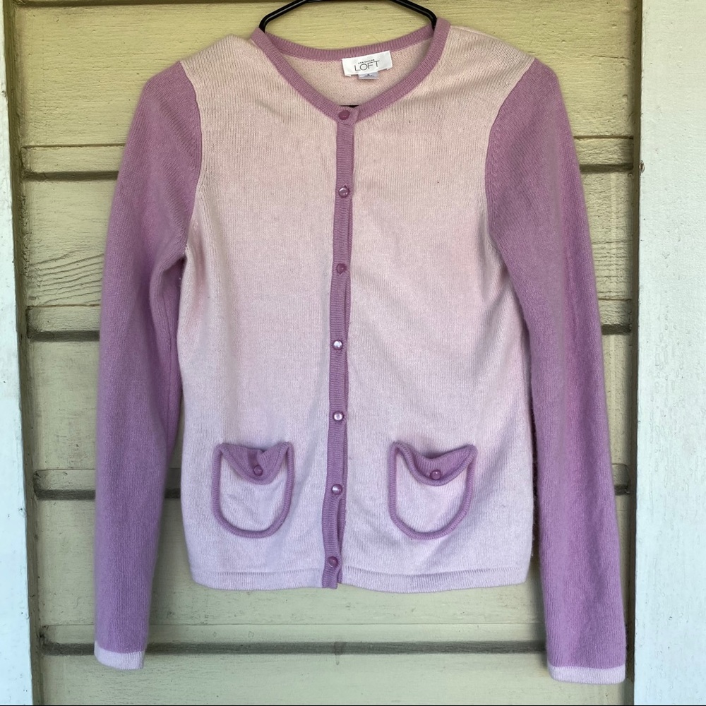 Beautiful pink/purple color block sweater